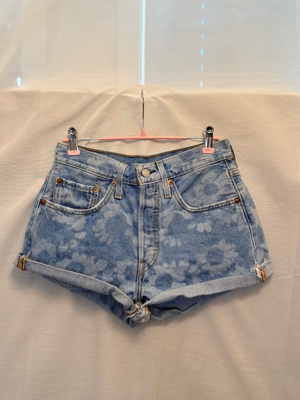 Levi’s Blue Floral Denim Shorts